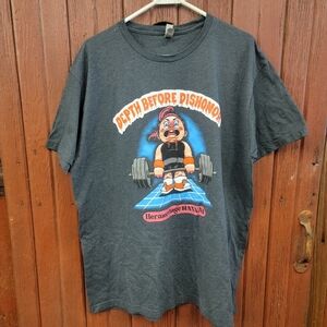 DEPTH BEFORE DISHONOR Weight Lifting Tee Shirt HERMORRHAGE HANNAH XXL T-Shirt